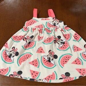 Disney Pink and White Casual Sundress with Scoop Neck